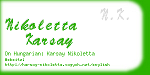 nikoletta karsay business card